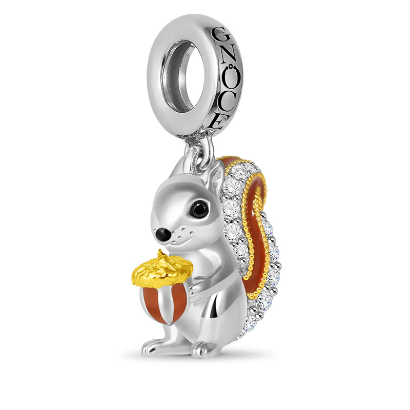 Gnoce Squirrel Charm Platinum-plated Silver Blend - Image 2