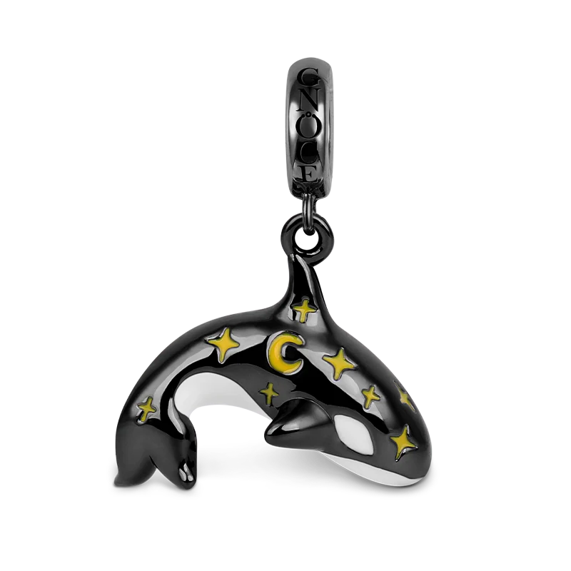 Gnoce Star Killer Whale Charm Platinum-plated Silver Blend