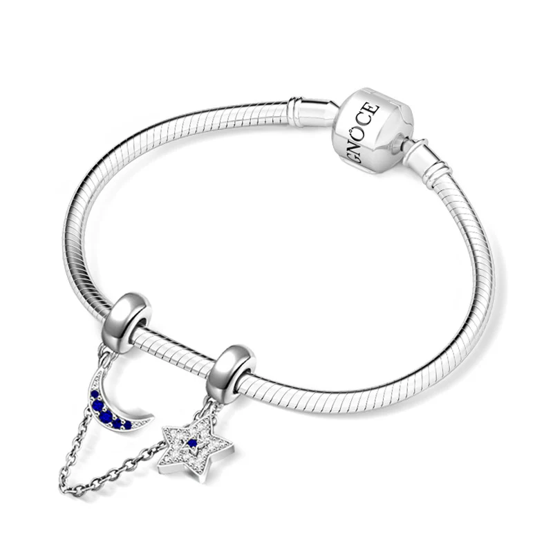 Gnoce Sparkling Moon And Star Chain Platinum-plated Silver Blend - Image 2