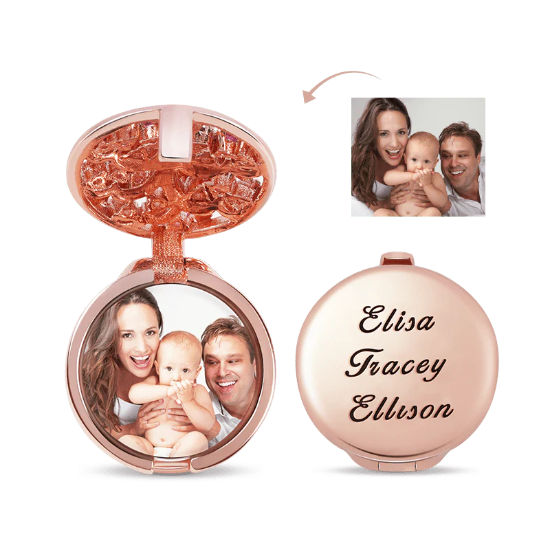 Gnoce Tree Of Life Engravable Charm Platinum-plated Silver Blend