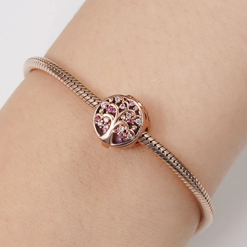 Gnoce Tree Of Life Engravable Charm Platinum-plated Silver Blend - Image 3