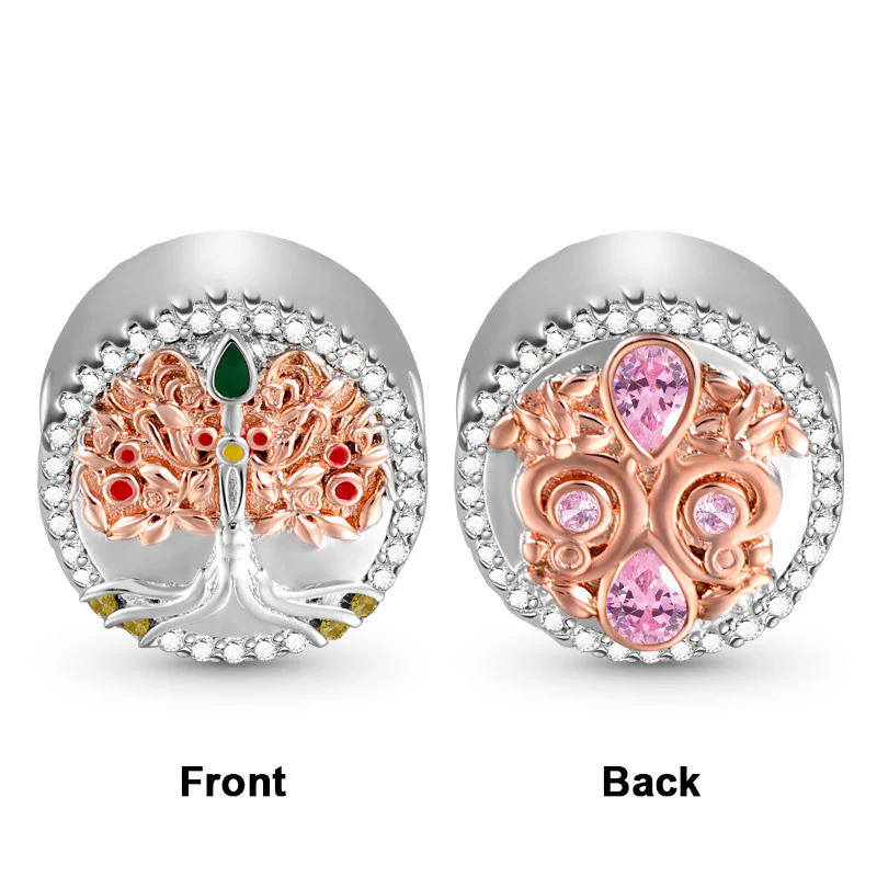 Gnoce Tree of Life Stopper for Charm Platinum-plated Silver Blend